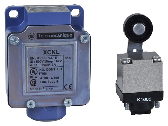 Eindschakelaar; hendel R 34,5mm, roller van kunststof Ø19mm Eindschakelaar; hendel R 34,5mm, roller van kunststof Ø19mm